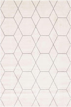 Unique Loom Trellis Frieze Collection Area Rug - Geometric (6' 1" x 9', Ivory/ Gray)