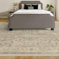 RUGGABLE Washable Vintage Area Rug – Kamran Ivory Opal 9x12, Stain-Resistant, Non-Slip – Large Machine Washable Rugs for Living Room, Bedroom, Hallway, Entryway & Office–with Cushioned Pad