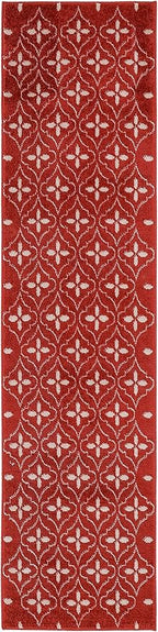 Nourison Home Nourison Essentials Brick Ivory 2'2" x 7'6" Area Rug - Easy Clean, Non Shedding, Bed Room, Living Room, Dining Room, Kitchen (8' Runner)