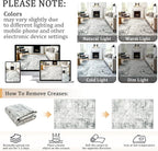 4x6 Machine Washable Area Rug for Living Room, Grey Modern Vintage Abstract Rug Large Non-Slip Low Pile Soft Faux Wool Carpet, Kids and Pets Friendly for Bedroom Dining Room Farmhouse Home Decor Rug