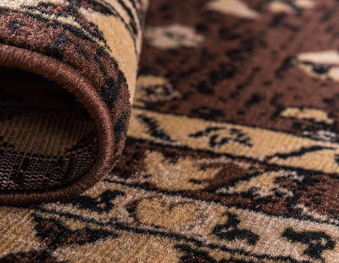 Unique Loom Taftan Collection Border Geometric Tribal Inspired Design Area Rug (2' 2 x 3' 0 Rectangular, Brown/ Tan)