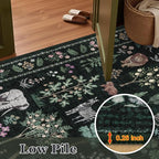 8x10 Area Rugs Living Room Rug: Vintage Washable Rug Floral Soft Carpet Indoor Floor Non-Slip Boho Stain Resistant Large Carpets for Bedroom Kids Nursery Dining Room Farmhouse Home Office Green