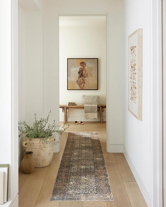 Loloi Amber Lewis Morgan Collection MOG-03 Denim/Multi 11'-6" x 14'-6" 38" Thick Area Rug feat. CloudPile, Neutral, Room Décor, Vintage Inspired, Livingroom, Bedroom, Dining Area