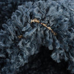 Unique Loom Davos Shag Collection Area Rug - Solid (3' 3" Square, Marine Blue)