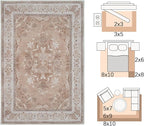 jinchan Floral 2x3 Rugs for Entryway - Vintage Washable Area Rug Ultra-Thin Low Pile Soft Small Non Slip Distressed Indoor Door mat Accent for Entrance Kitchen Bedroom (2x3ft, Coral Pink)