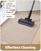 Color&Geometry Ultra-Thin Indoor Door Mat, 26"x47" Low-Profile Non-Slip Entryway Rug with Modern Geometric Texture, Washable Doormat for Indoor Entrance, Front Door, Khaki (Rolled-up NO Creases)