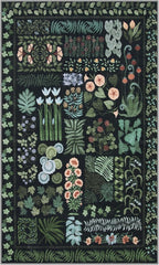 Floral Boho 3x5 Black Bathroom Entryway Kitchen Rug Non Slip Washable, Botanical Flower Area Rugs for Bedroom, Soft Modern Indoor Throw Carpet for Laundry Living Room Entrance (Black,3 x 5)
