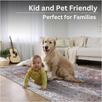 Bloom Rugs Washable Non-Slip 9' x 12' Rug - Red/Blue Traditional Medallion Area Rug for Living Room, Bedroom, Dining Room, and Kitchen - Exact Size: 9' x 12'
