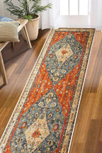 COMSLE Boho Runner Rug, 2' x 7' Washable Rugs for Hallway Faux Wool Small Kitchen Area Rug Distressed Throw Rug Non-Slip Laundry Room Rug Carpet Runner for Entryway Indoor Bedroom