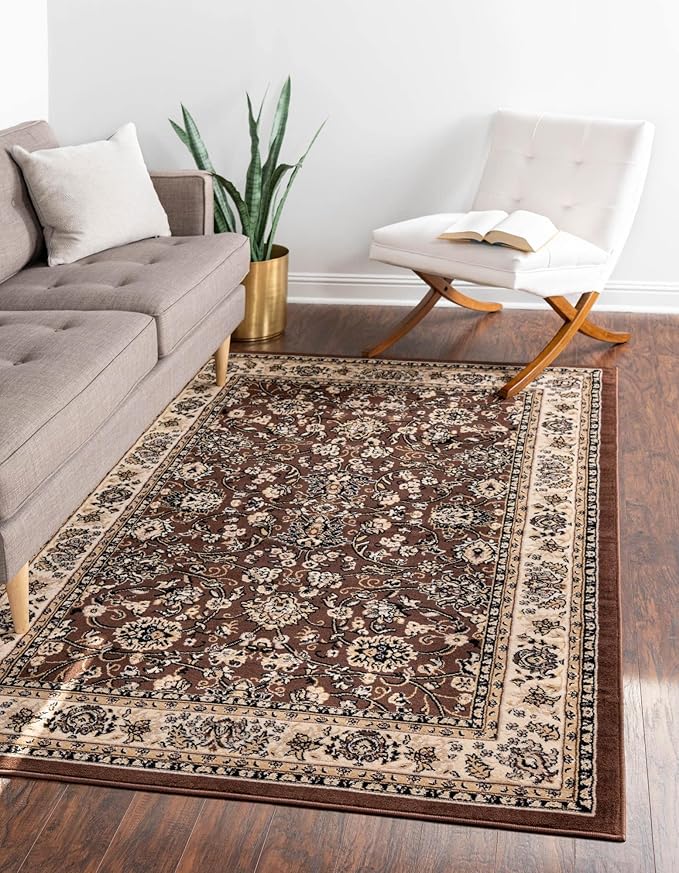 Rugs.com Yasmin Collection Rug – 6' x 9' Brown Medium Rug Perfect for Bedrooms, Dining Rooms, Living Rooms