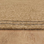 Easy Jute Rugs 9x12 Bordered Natural Color Living Room Indoor Outdoor Area Rug for Patio and Kitchen Rug High Traffic Washable Easy to Clean Solid Boho Woven Design Outside Carpet (9 x 12)