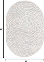 Unique Loom Finsbury Collection Area Rug - Meghan (5' 3" x 8' Oval, Gray and Ivory)
