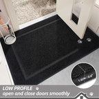BEQHAUSE Dog Door Mat for Muddy Paws 36"x60" Dirt Trapper Absorbent Doormat Non Slip Entryway Rugs Washable Stain Resistant Welcome Floor Mat Soft Low-Profile for Front Back Door, Black