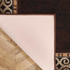 Antep Rugs Alfombras Bordered Modern 3x5 Non-Slip (Non-Skid) Low Pile Rubber Backing Indoor Area Rug (Brown, 3' x 5')