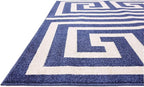Unique Loom Athens Collection Classic Geometric Modern Border Design Area Rug (6' 0 x 9' 0 Rectangular, Navy Blue/ Beige)