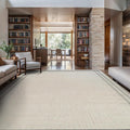 Easy Jute Rugs 9x12 Bordered Bone Color Living Room Indoor Outdoor Area Rug for Patio and Kitchen Rug High Traffic Washable Easy to Clean Solid Boho Woven Design Outside Carpet (9 x 12)