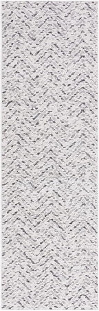 SAFAVIEH Adirondack Collection X-Large Area Rug - 2'6" x 22', Ivory & Charcoal, Chevron Design, Non-Shedding & Easy Care, Ideal for High Traffic Areas in Living Room, Bedroom (ADR104N)