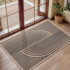 Tangsoo Rainbow Easy Jute Rug,2x3 Washable Small Area Outdoor Rug for Entryway Non-Slip Thin Black Throw Mat Modern Farmhouse Indoor Carpet for Entrance Kitchen Entry Front Porch