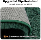 Zentavio Runner Rugs for Hallway 2x6 Shag Soft Bedroom Bedside Rugs Non Slip Fluffy Carpet for Kids Girls Boys Home Decor Aesthetic Dorm Nursery Emerald Green