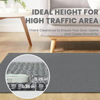 Small Braided Rugs 2x3 Ft Area Rugs for Entryway Boho Washable Rug Non Slip Rubber Backed Throw Rugs Woven Door Mat Indoor Entrance Front Door Rugs for Foyer Kitchen, Dark Grey/Grey