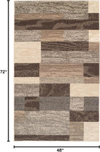 SUPERIOR Indoor Area Rug, Jute Backed, Modern Geometric Patchwork Floor Decor for Bedroom, Office, Living Room, Entryway, Hardwood Floors, Rockwood Collection, 4' x 6', Slate
