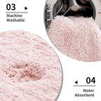Pink Bathroom Runner Rug 24x59 Non Slip Fluffy Long Bath Mat for Bathroom Floor Washable Plush Luxury Bath Rug for Tub Absorbent Shower Sink Mat Bedside Rug