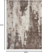 LUXE WEAVERS Euston Collection 7681 Brown 2x3 Modern Abstract Area Rug