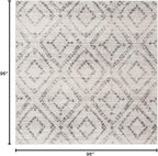 SAFAVIEH Adirondack Collection Area Rug - 8' Square, Light Grey & Grey, Modern Diamond Distressed Design, Non-Shedding & Easy Care, Ideal for High Traffic Areas in Living Room, Bedroom (ADR131C)
