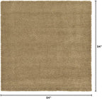 Unique Loom Solid Shag Collection Area Rug (7' 10" Square, Sandy Brown)