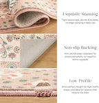 Phantoscope Washable Area Rug 5'x7' Non-Slip, Vintage Boho Rugs for Living Room, Bedroom, Dining Room, Persian Floral Medallion Pattern, Low-Pile Foldable Floor Carpet, Ivory Rose/Fall Bloom