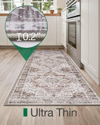 LUMI Washable Kitchen Rug 2x6 for Floor, Non Slip Runner Rugs with Rubber Backing, Low Pile Comfort Area Carpet for Standing, Living Room, Entryway, Laundry, Hallways