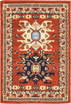 Unique Loom Taftan Collection Border Geometric Tribal Inspired Design Area Rug (2' 2 x 3' 0 Rectangular, Terracotta/ Ivory)