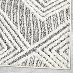 Antep Rugs Palafito 5x7 Geometric Shag Diamond High-Low Pile Textured Indoor Area Rug (Gray, 5'3" x 7'6")