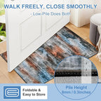 WILLSUN Washable Area Rugs, 8x10 Non-Slip Boho Large Area Rugs for Living Room, Bedroom, Machine Washable Vintage Rug, Indoor Floral Print Carpet for Home Decor, Kid & Pet Friendly Mat
