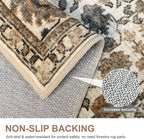 Bavni 2x6 Rug Runners for Hallways, Washable Runner Rug Non Slip,Vintage Floral Print Style Rugs for Bedroom-Lightweight Low Pile Carpet for Hallways Bathroom, Dark Espresso