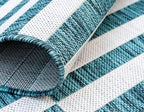 Unique Loom Outdoor Collection Classic Stripes, Transitional Indoor & Outdoor Area Rug, Rectangular 8' 0 x 11' 0 Teal/ Ivory