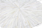 Faux Cowhide Round Area Rug | Non-Slip Leather Floor Carpet for Living Room, Bedroom, and Home Décor | Modern Stylish Accent Rug(White_8x8)