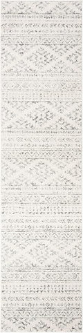 SAFAVIEH Tulum Collection Runner Rug - 2' x 11', Ivory & Grey, Moroccan Boho Tribal Design, Non-Shedding & Easy to Clean, Ideal for Living Room, Hallway, Foyer, Entryway, Bedroom (TUL272A)