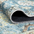 Bloom Rugs Caria Washable Non-Slip 6x9 Rug - Blue/Beige Traditional Area Rug for Living Room, Bedroom, Dining Room, and Kitchen - Exact Size: 6' x 9'