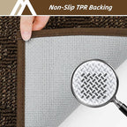 COSY HOMEER Non-Slip Door Mat 20"x32", Entryway Rugs Low Profile Absorbent Dirt Trapper Doormat for Front Entrance, Washable Polypropylene Entry Mat (Dark Brown)