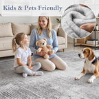 3 x 5 Rug Small Non Slip Machine Washable Rug Distressed Abstract Soft Indoor Carpet Neutral Boho Rug for Bedroom Living Room Entryway Kitchen Bedside, Grey