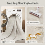 Valenrug Washable Rugs 5x8 - Stain Resistant 5x8 Area Rugs for Living Room, Non Slip Backing Printed Rugs for Bedroom, Folable Machine Washable Area Rug (5'x8', Beige)