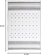 Alfa Rich 5x8 Gray Off White Washable Area Rugs for Living Room Bedroom Kitchen Dining Cotton Rug