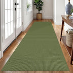 Braided Runner Rug 3x10 Ft Washable Runners for Hallways Non Slip Rubber Backed Kitchen Runners Cotton Long Entryway Runner Indoor, Woven Carpet for Hall Kitchen Entryway, Green