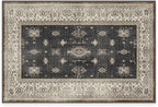 RUGGABLE Washable Vintage Area Rug – Verena Dark Wood 2x3, Stain-Resistant, Non-Slip – Small Machine Washable Rugs for Living Room, Bedroom, Hallway, Entryway & Bathroom–with Standard Pad