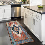 Lahome Boho Runner Rugs for Hallway - 2x4 Bathroom Area Rugs Non-Slip Small Throw Kitchen Rug Low-Pile Rugs for Entryway Laundry Room Rug Oriental Distressed Indoor Carpert Runner for Entrance BathRug