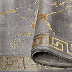 GLORY RUGS Area Rugs Marble 8x10 Grey Gold Carpet Modern Abstract Rug Living Room Dining Bedroom Rug