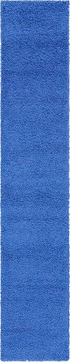 Unique Loom Solid Shag Collection Area Rug (2' 6" x 13' 1" Runner, Periwinkle Blue)