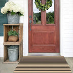 KOZYFLY Brown and Black Striped Porch Rug 2x3 Ft Small Area Rug Cotton Outdoor Doormat Front Door Rugs Washable Outdoor Rugs Farmhouse Layered Door Mat for Front Door Entryway Patio Porch