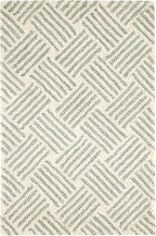 Dash & Albert Layers Desert Sage Hand Hooked Wool Rug, 9.5 X 13.5 Feet, Green Geometric Pattern - Premium Luxury Hotel Quality Soft Breathable Hypoallergenic Machine Washable Easy Care All Season